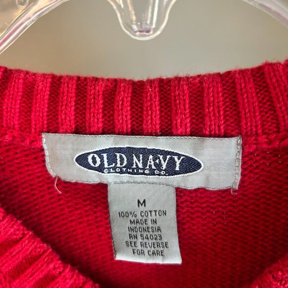 Old Navy Vintage 1998 Red Black White Sweater Size‎ Medium Men's - Picture 2 of 4